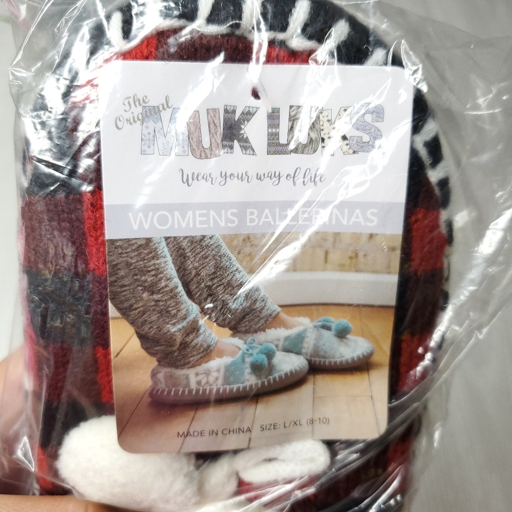 Muk Luks Plaid Ballerina Slipper House Shoes - Picture 3 of 4
